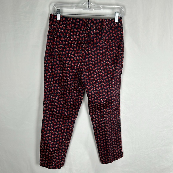 Talbots Heritage Fit Navy Blue Ladybug Print Cropped Pants -Size 4p - Picture 5 of 9